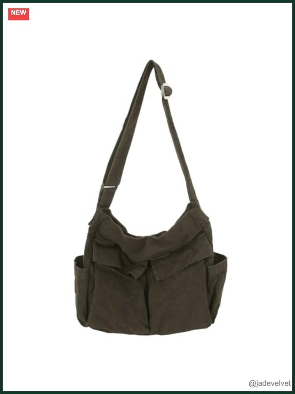 Large Canvas Messenger Bag Hobo Crossbody Shoulder Tote with Pockets